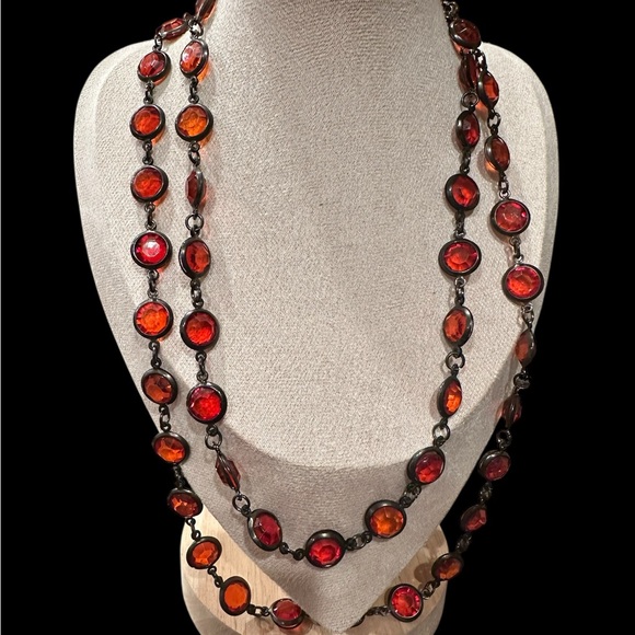 New York & Company Jewelry - VTG New York & Company Red‎ And Black Necklace
